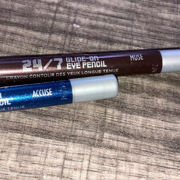 2 Urban Decay 24/7 Glide-on Accuse/Blue & Muse/Brown Eyeliner Pencils WaterPoof - Picture 4 of 4